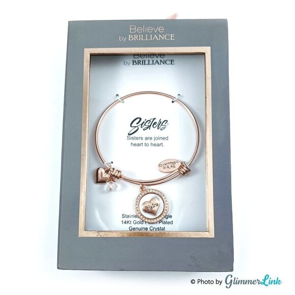 Sisters Believe by Brilliance Charms Bracelet - Picture 1 of 6